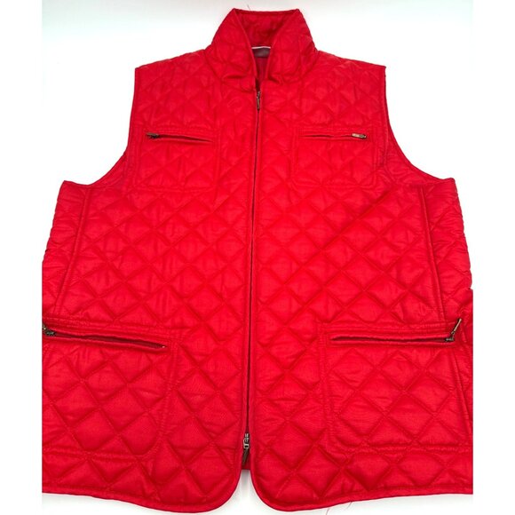 Chico’s Size 2 Red Quilted Vest Double Zipper Lined Teacher School Casual - Picture 2 of 14